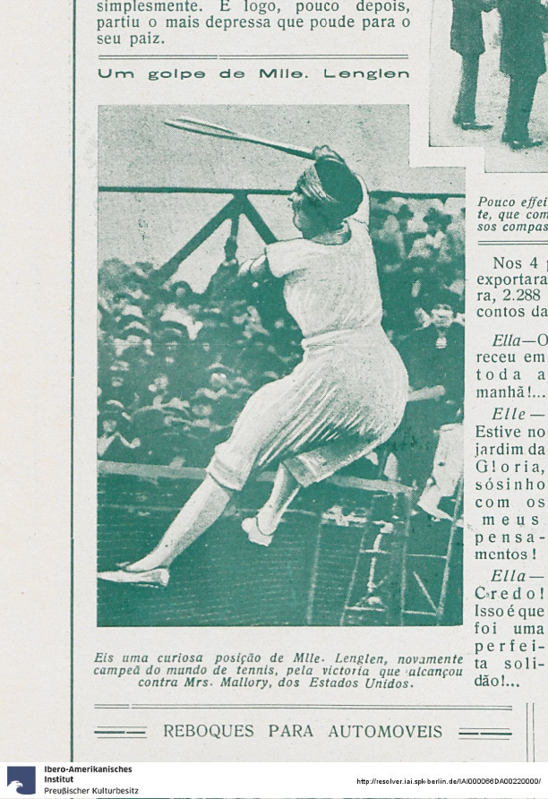 Esporte feminino nas Revistas Culturais do início do século XX - Suzanne Lenglen e o tênis